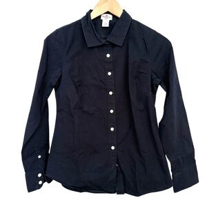 J. Crew Women's Black Button-Down Shirt
